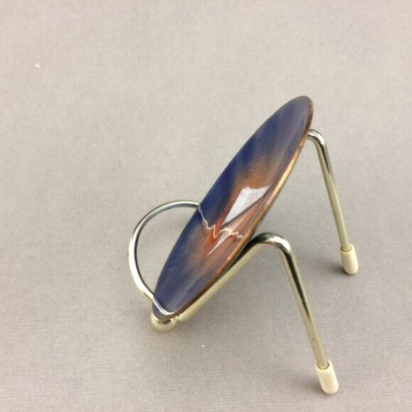 Small Enamel on Copper Sailboat Plate Trinket Dish Artisan Made Nautical Signed - Picture 3 of 16